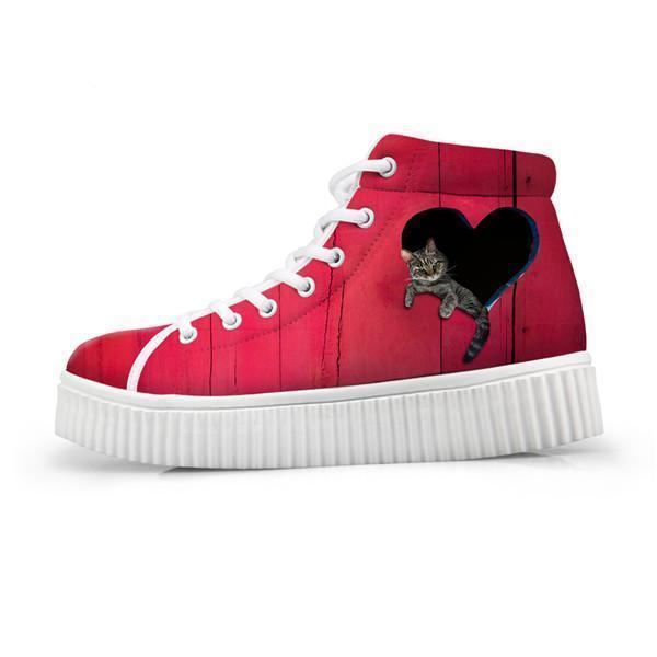 3d Wysokie Buty Damskie W Kształcie Serca Dla Kotów