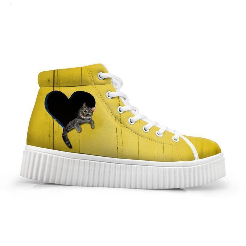 3d Wysokie Buty Damskie W Kształcie Serca Dla Kotów
