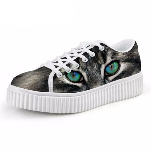 Płaskie Buty Na Platformie W Stylu Jade Eyes Z Kotem